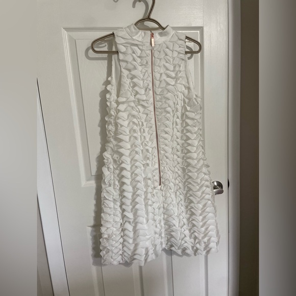 New White Ruffle Sheath Dress - Picture 4 of 4